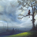 Its a great view from the top industrial Yorkshire landscape painting with by sitting in tree.