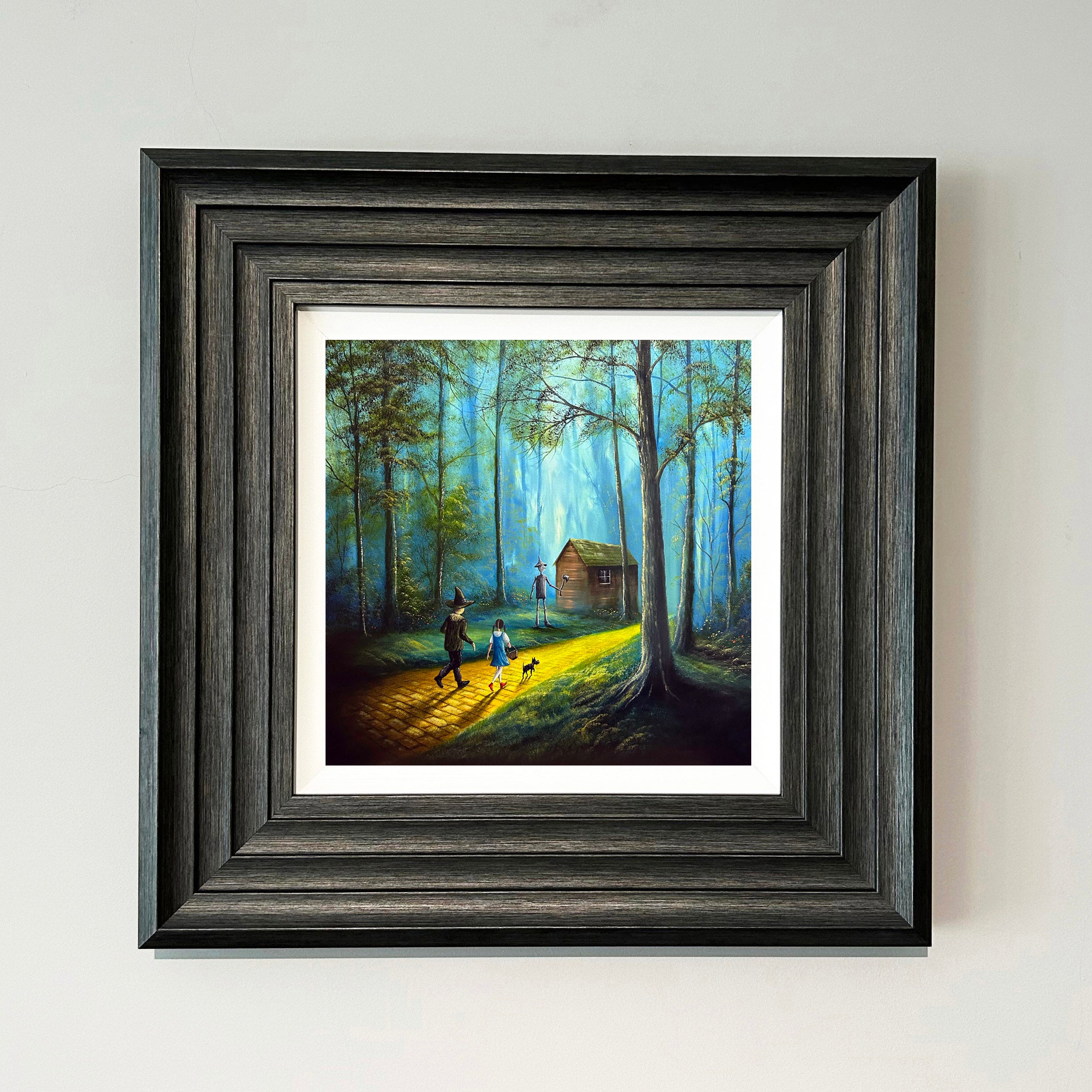 The Heart Of Oz wizard of oz inspired art print with Dorothy and Totowalking along the yellow brick road through a forest by Danny Abrahams